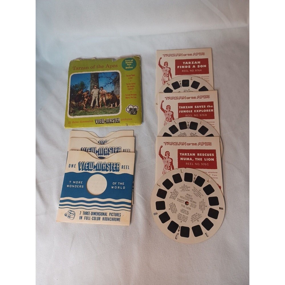 1950 Viewmaster Tarzan The Apes 976 A B C Story Folders